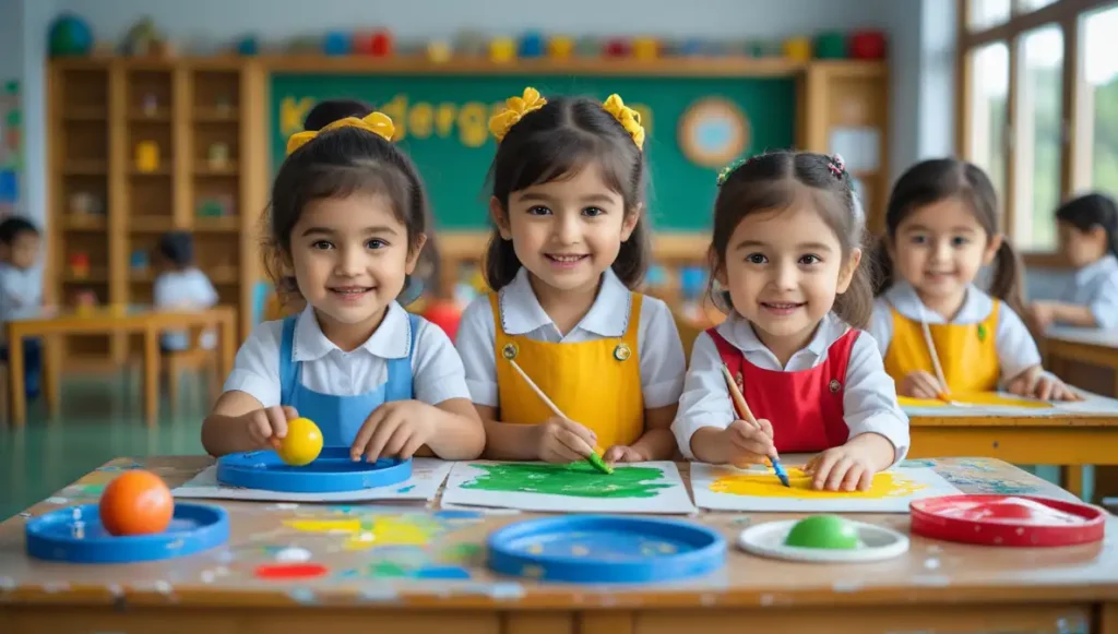 بهترین مهد کودک های کرج کودکان مشغول نقاشی