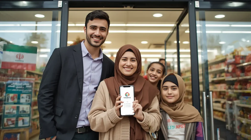 یک خانواده در حال خرید با کالابرگ