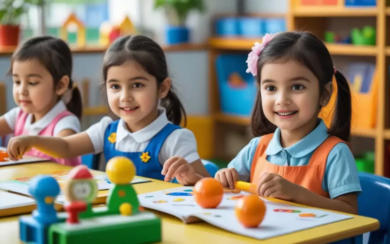 بهترین مهد کودک های کرج عکس اصلی کودکان مشغول خمیر بازی